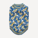 Monogram Stripe Trim Knit dog sweater inspired by Burberry