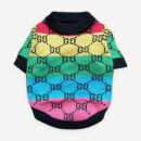 Rainbow Stripe Monogram dog sweater inspired by Gucci