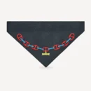 Navy Chain Print dog bandana