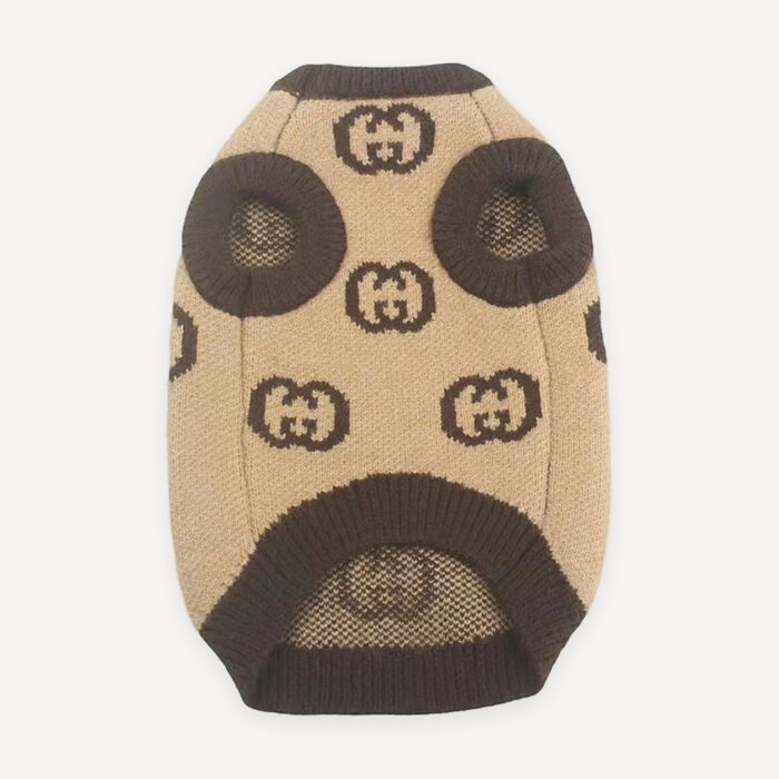 Oversized Monogram Knit dog sweater inspired by Gucci