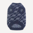 Navy Swirl Logo Knit dog sweater inspired by Gucci