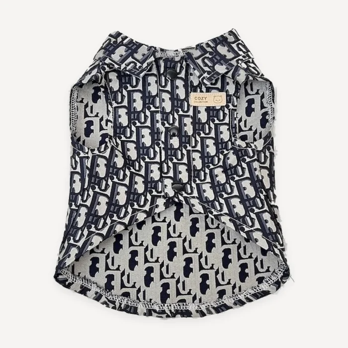 Navy Oblique dog sweater inspired by Dior view 4