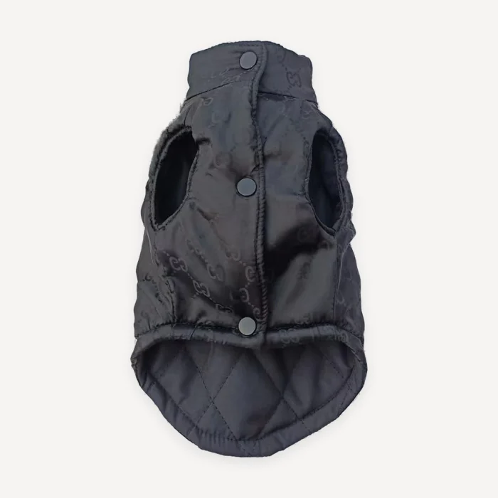 Black Padded Zip dog vest view 3