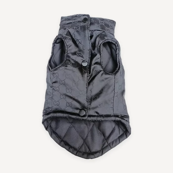Black Padded Zip dog vest view 4