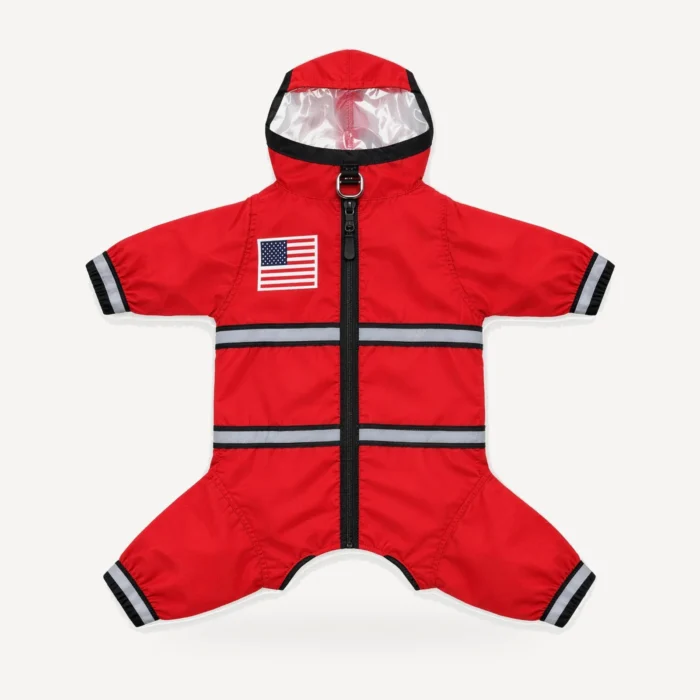 TDF Reflective Rainsuit in red