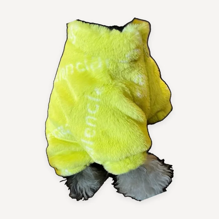 Neon Plush Fleece dog jumpsuit inspired by Fendi view 4
