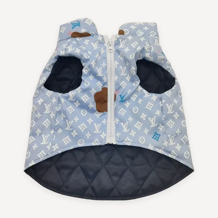 Sky Blue Monogram dog vest inspired by Louis Vuitton view 2