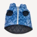 Tonal Blue Monogram dog jacket inspired by Louis Vuitton view 2