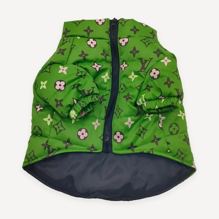 Green Monogram dog hoodie inspired by Louis Vuitton view 3