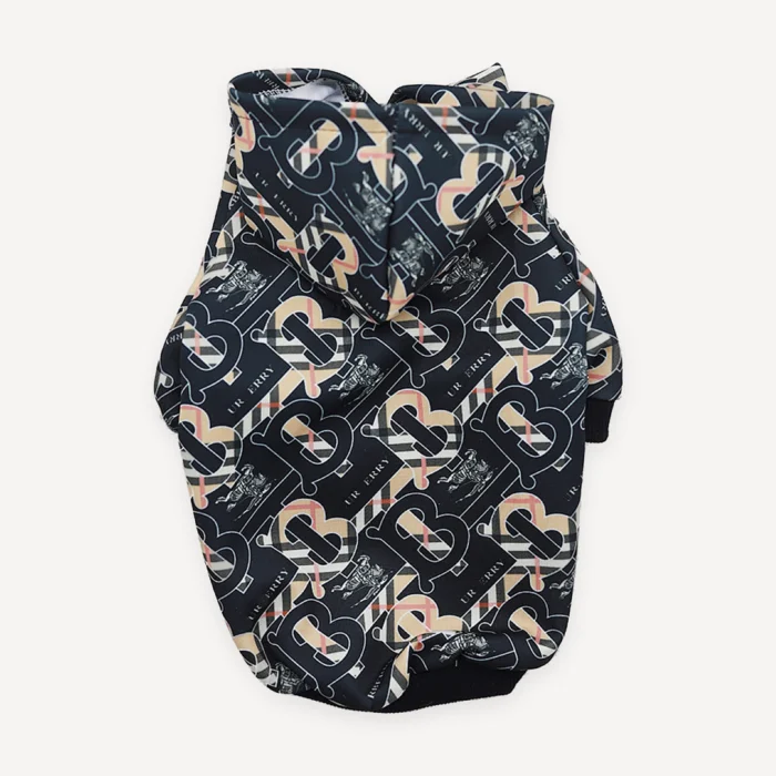 Chain Link Print Hooded dog jumpsuit view 3