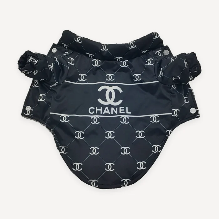 Logo Print Quilted dog jacket inspired by Chanel view 6