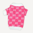 Hot Pink Monogram Knit dog sweater inspired by Gucci