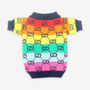 Rainbow Band Monogram Knit dog sweater inspired by Gucci