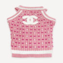 Pink Ribbed Knit dog vest inspired by Chanel