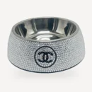 Crystal Logo Dog dog bowl inspired by Chanel