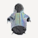 Reflective Iridescent Hooded dog jacket view 2