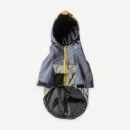 Gray Drawcord Hooded dog raincoat view 2