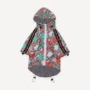 Apple Print Monogram Hooded dog jacket inspired by Gucci view 3