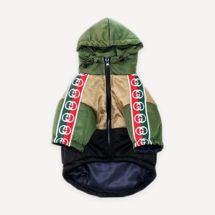 Color Block Web Stripe dog windbreaker inspired by Gucci view 3