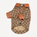 Monogram Leather Strap dog jacket inspired by Gucci view 4
