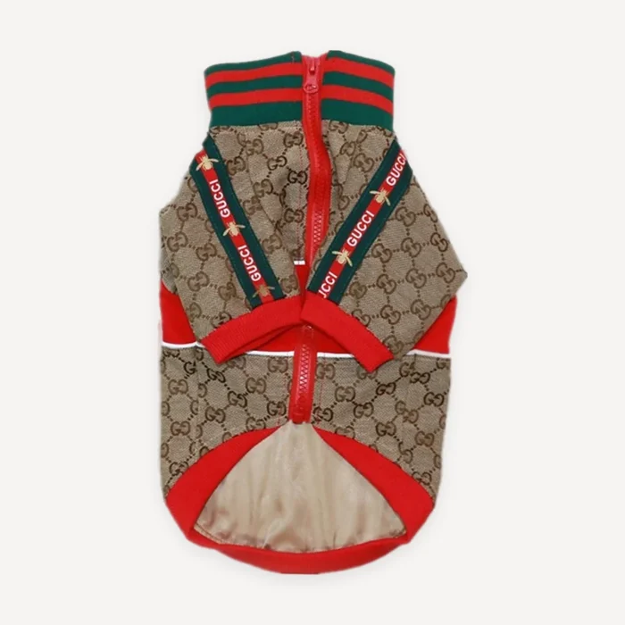 Web Stripe Monogram dog jacket inspired by Gucci view 4