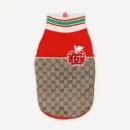 Strawberry Patch Monogram dog coat inspired by Gucci view 2