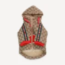 Web Stripe Monogram dog hoodie inspired by Gucci view 2