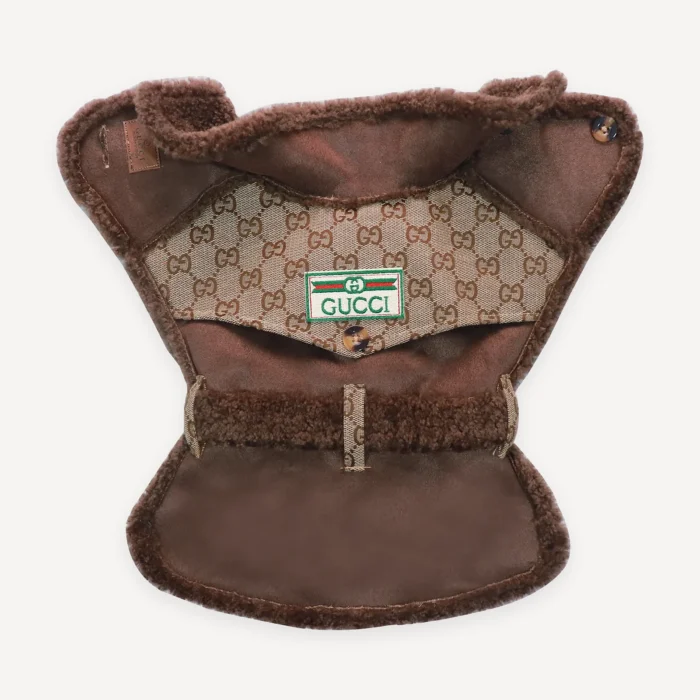 Monogram Sherpa dog jacket inspired by Gucci view 7