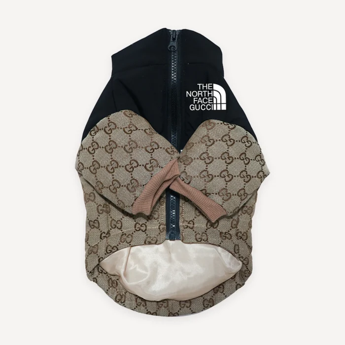 X Pawcci Monogram Zip dog jacket inspired by The North Face view 4