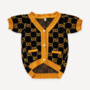 Orange Monogram dog cardigan inspired by Gucci