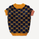 Gold Monogram Knit dog sweater inspired by Gucci