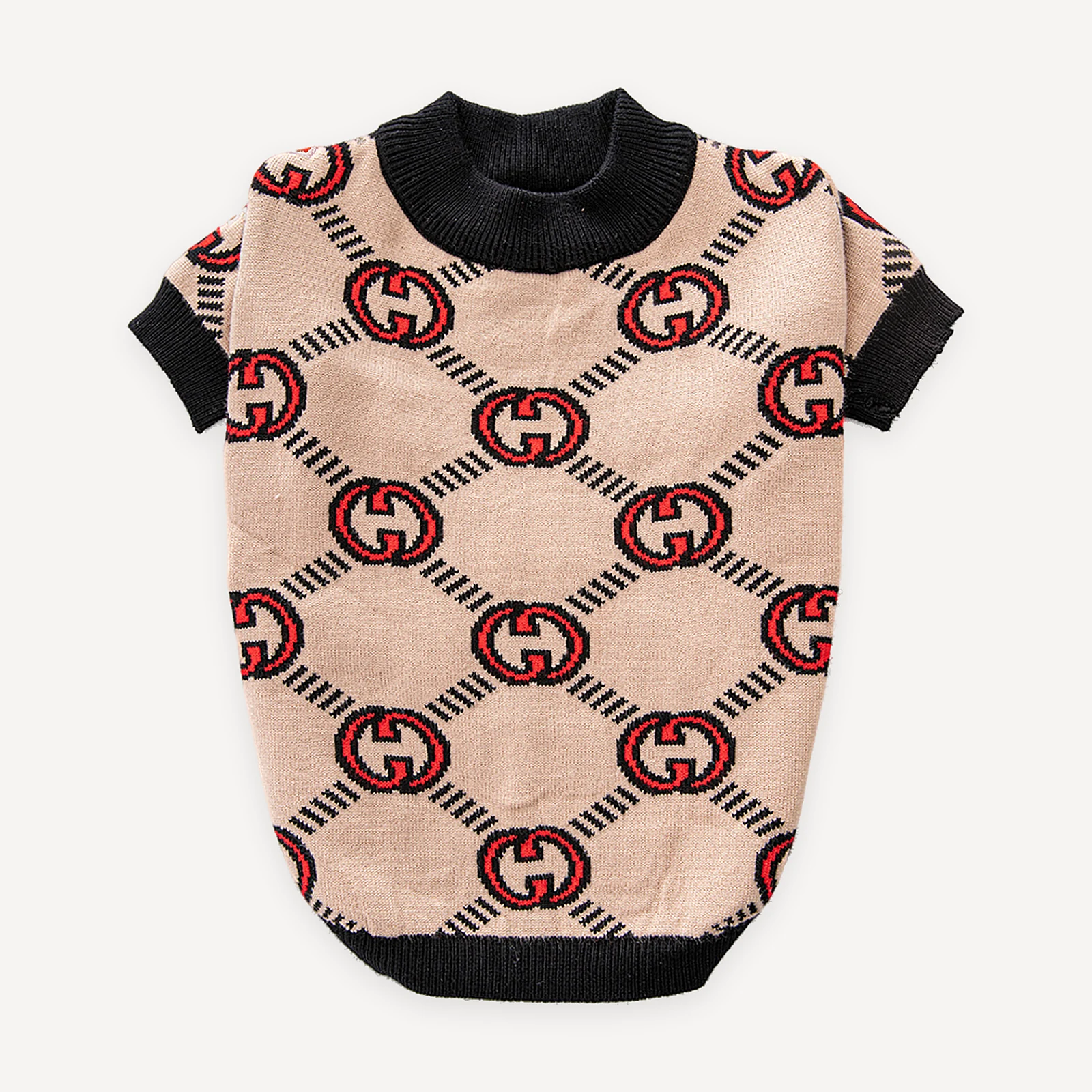 Monogram Contrast Back dog sweater inspired by Gucci view 2