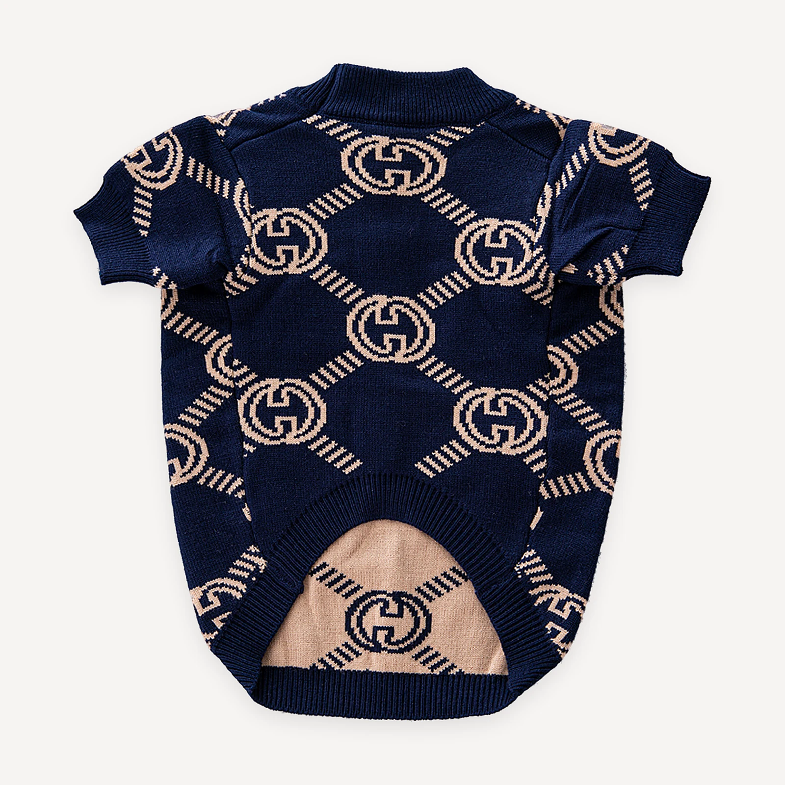 Monogram Contrast Back dog sweater inspired by Gucci view 3
