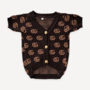Brown Monogram dog cardigan inspired by Gucci
