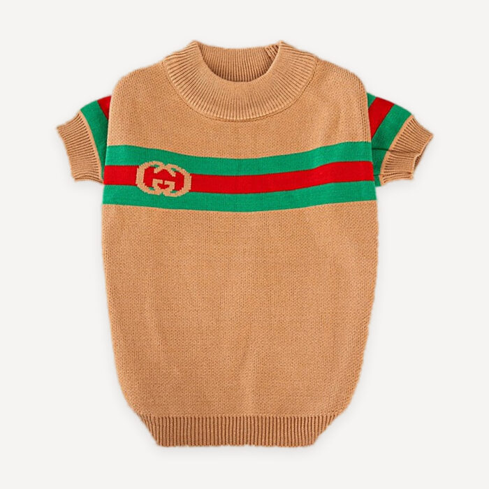 Web Stripe Knit dog sweater inspired by Gucci