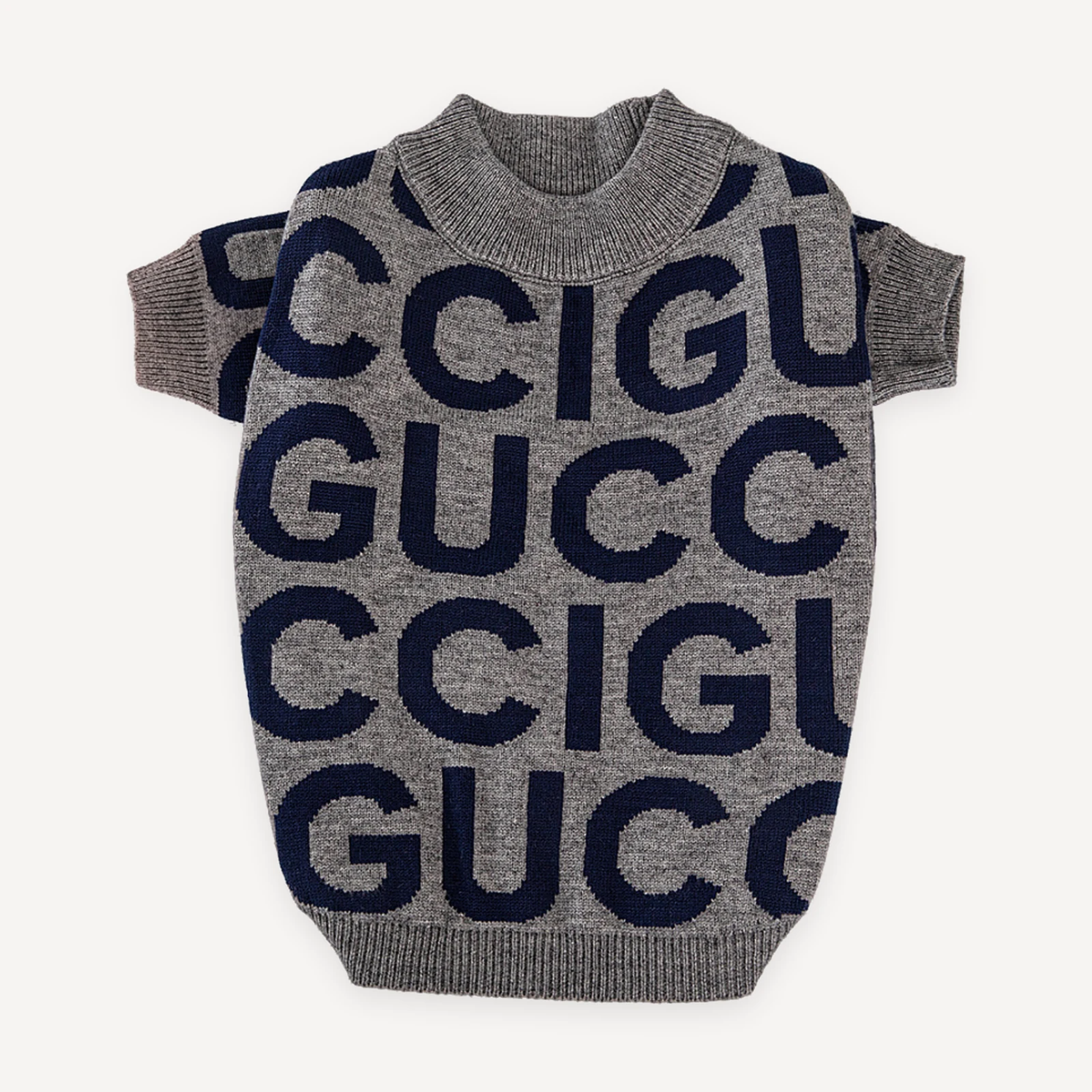 Block Letter Knit dog sweater inspired by Gucci view 3