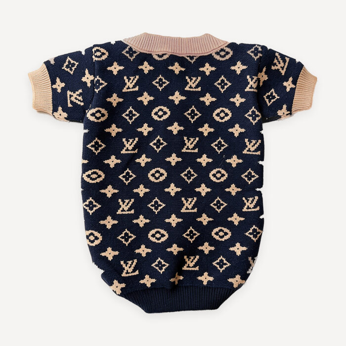Monogram Knit dog sweater inspired by Louis Vuitton