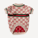 Red Monogram Knit dog sweater inspired by Gucci