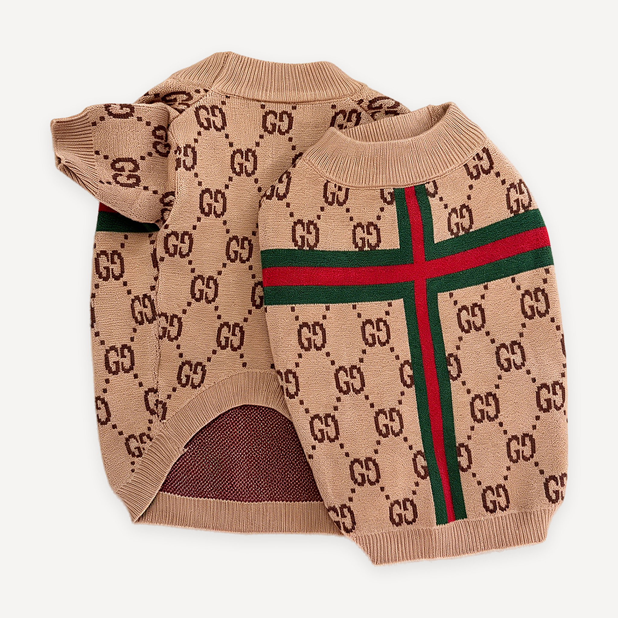 Web Cross Monogram Knit dog sweater inspired by Gucci view 5
