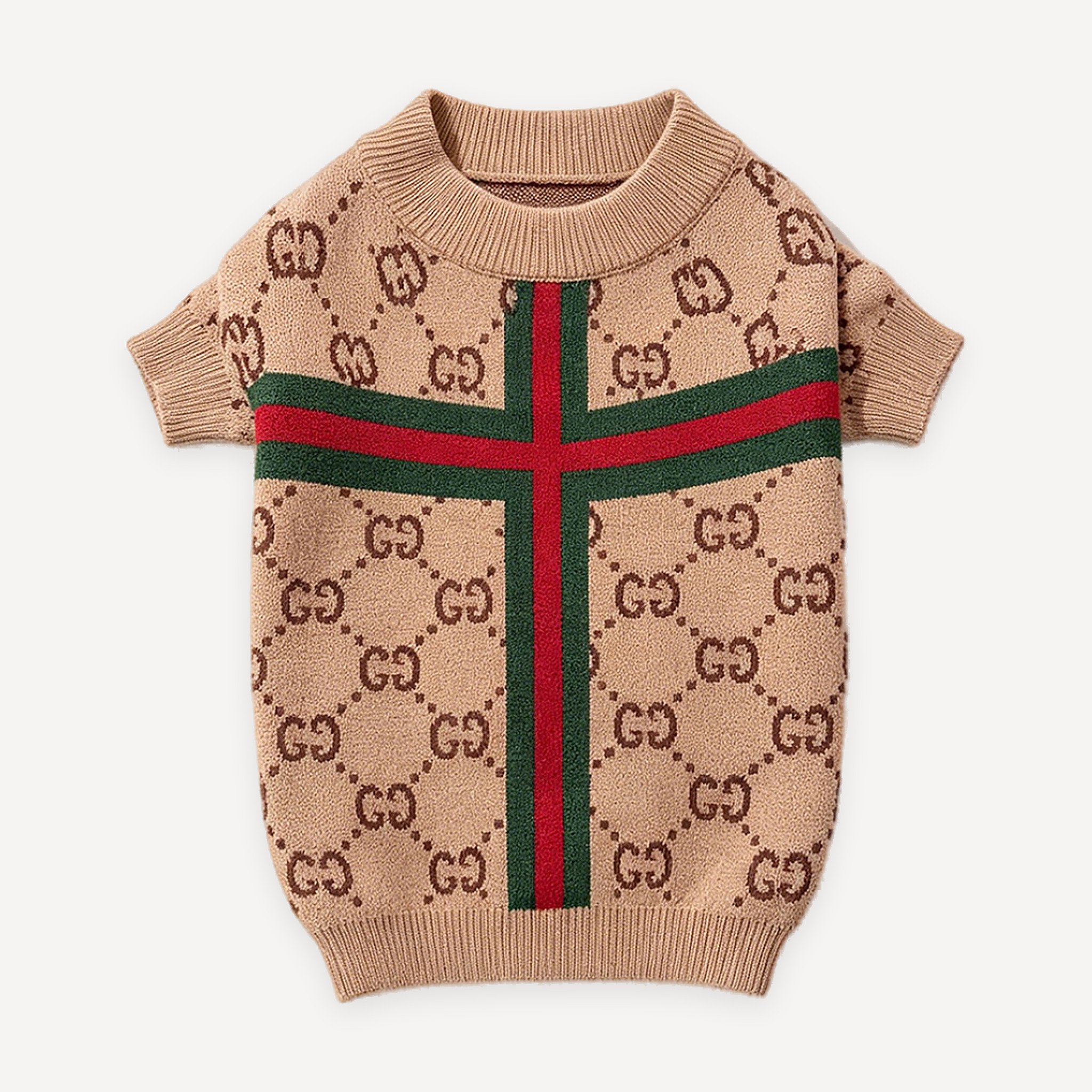Web Cross Monogram Knit dog sweater inspired by Gucci