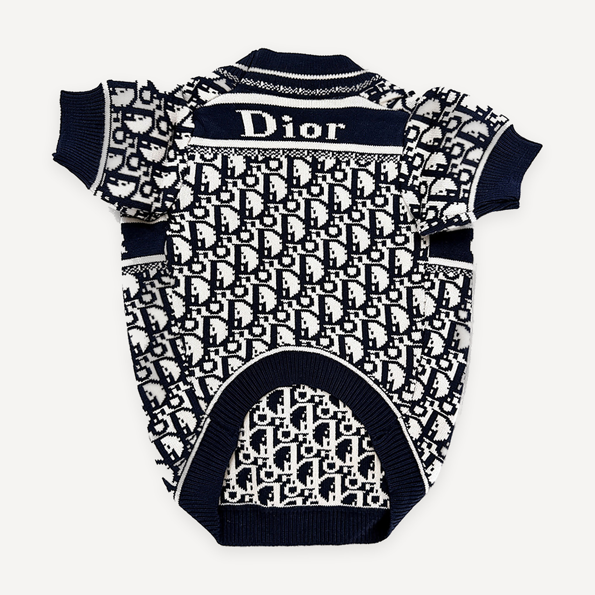 Oblique Lettered Knit dog sweater inspired by Dior view 4