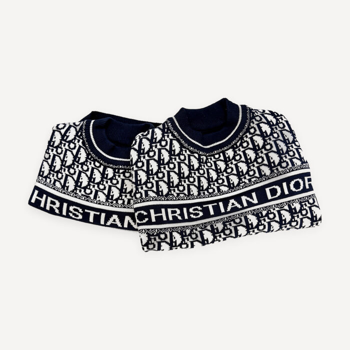 Oblique Lettered Knit dog sweater inspired by Dior view 2