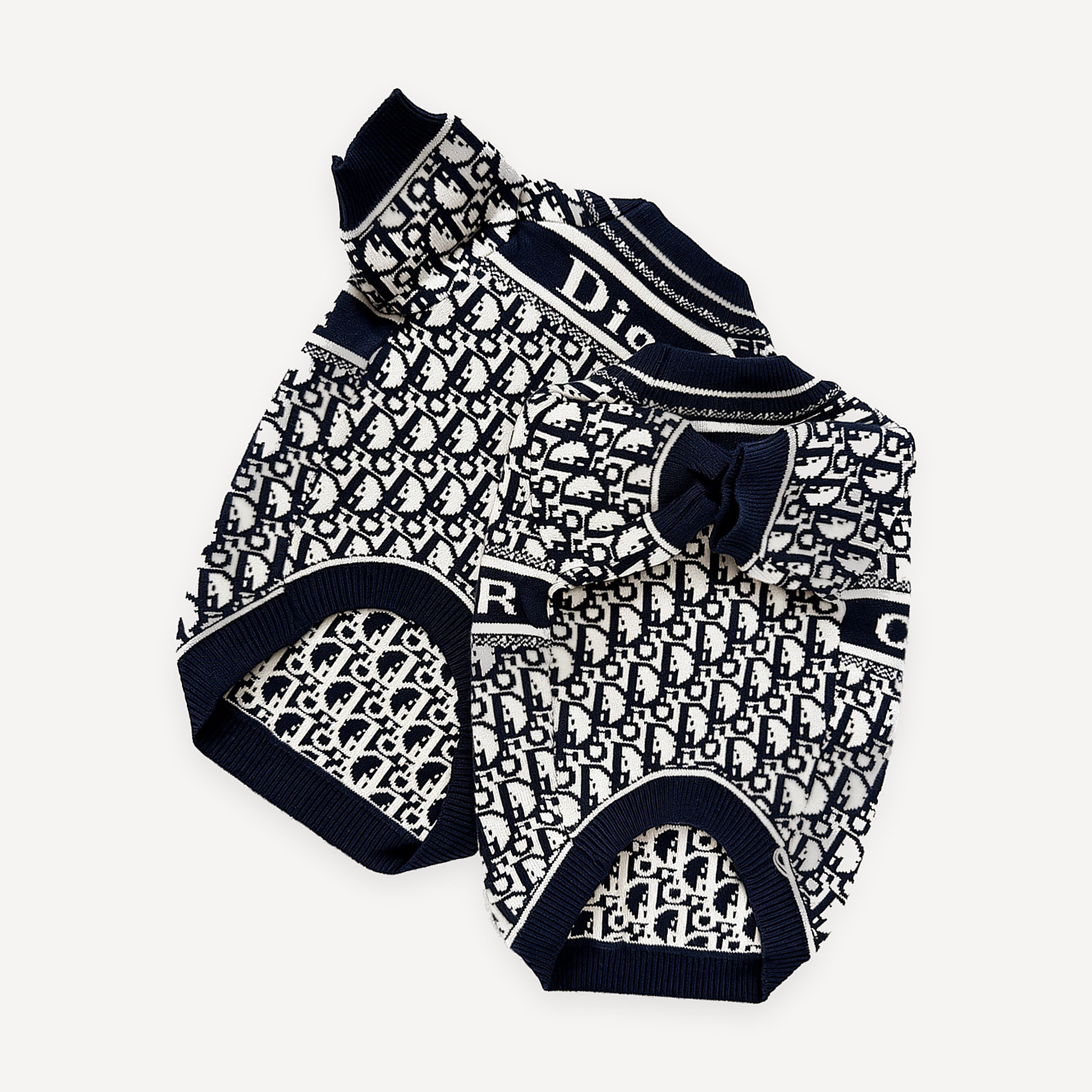 Oblique Lettered Knit dog sweater inspired by Dior view 3