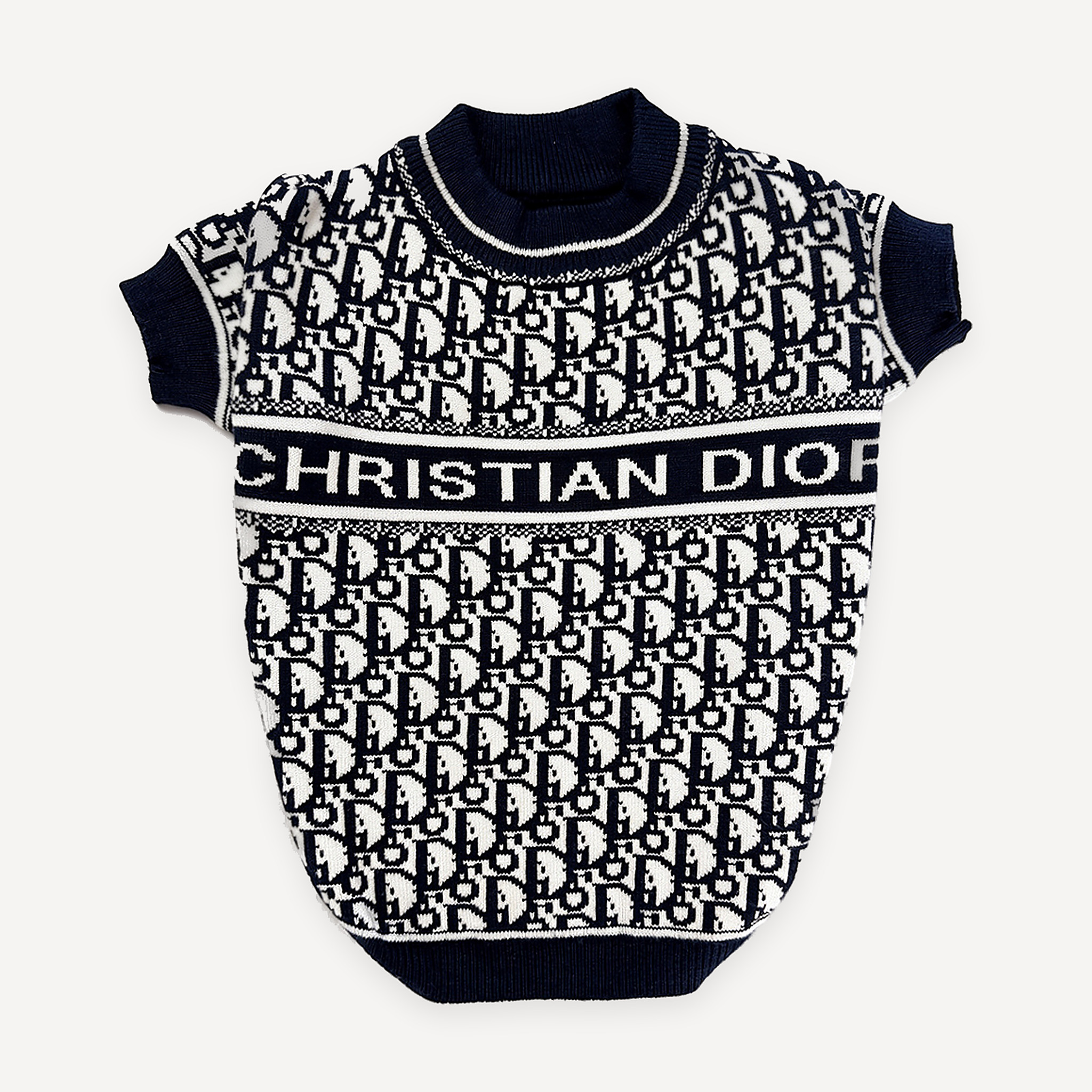 Oblique Lettered Knit dog sweater inspired by Dior