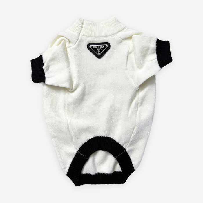 Triangle Badge Knit dog sweater inspired by Prada