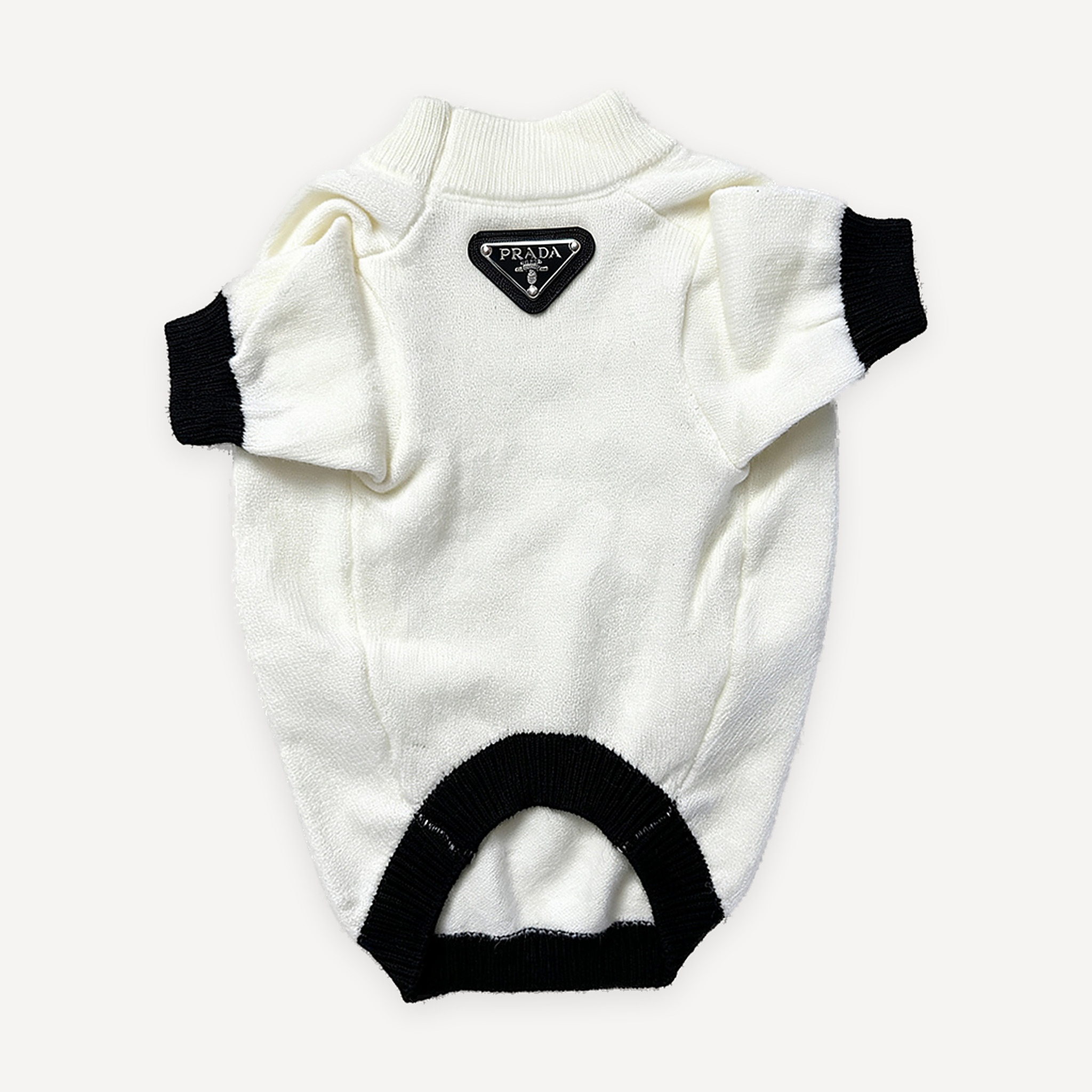 Triangle Badge Knit dog sweater inspired by Prada