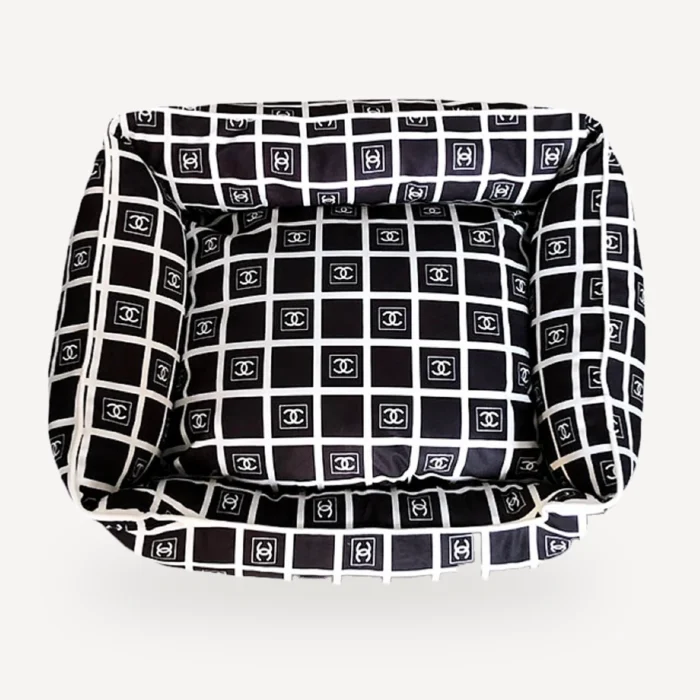 Grid Logo Dog dog bed inspired by Chanel