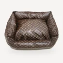 Monogram Bolster Dog dog bed inspired by Louis Vuitton