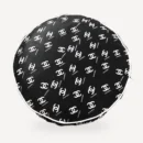 Chewnel Logo Round Cushion Dog Bed in black