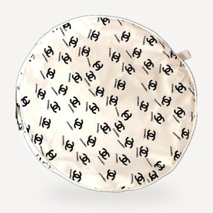 Chewnel Logo Round Cushion Dog Bed in white